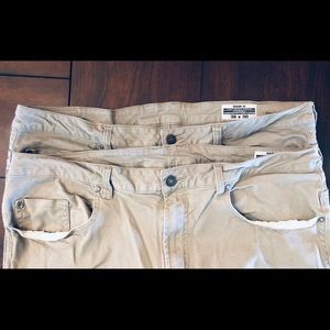 Bundle of 2 pair of men’s khaki denim pants 38x30